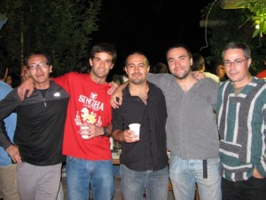 En el asado de fin de año: Claudio Allard, Joaquin Saul, Miguel Pino, Nicolás Fuentealba Santelices